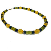 Multi-Color Amber Faceted Olive & Tablet Beads Necklace
